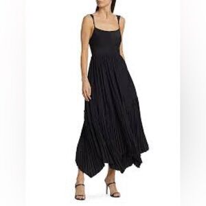 Ramy Brook Black August Pleated Maxi Dress